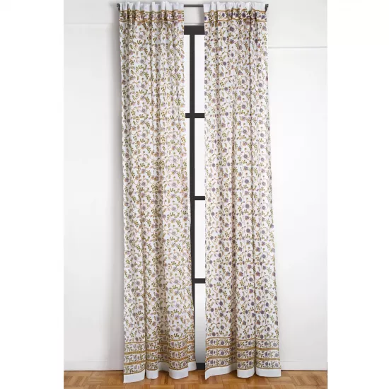 Gina Curtain - Lilac/Green